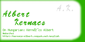 albert kernacs business card